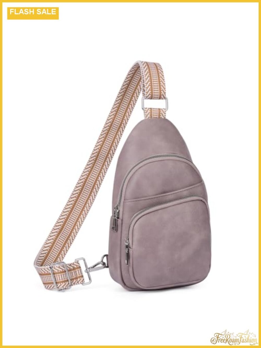 Vegan Leather Sling Bag Crossbody Fanny Pack with Guitar Strap